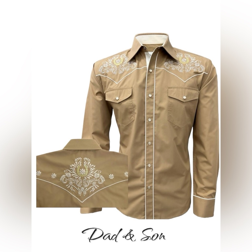 Texas Cowboy Coffee Shirt with White Embroidery